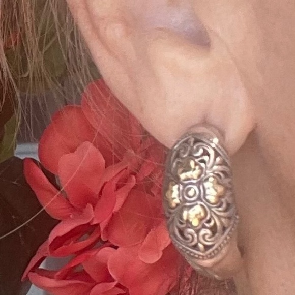 Devata Sterling Silver Earrings J Hoop 2 prs - Picture 3 of 6